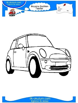 Çocuklar İçin Mini-cooper Boyama Sayfaları 